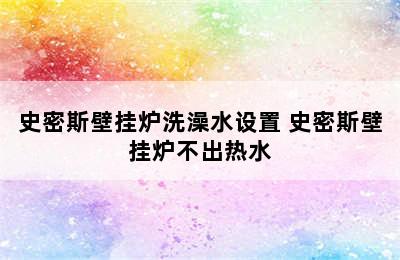 史密斯壁挂炉洗澡水设置 史密斯壁挂炉不出热水